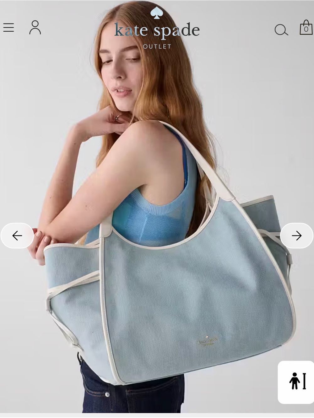 kate spade (still in stores) very large “stash denim large carryall bag” new - Picture 2 of 4